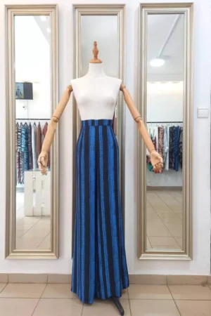 PALAZZO AVEC POCHE INDIGO - Nanawax