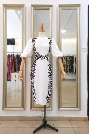 ROBE AYA TIGER BLACK WHITE - Nanawax