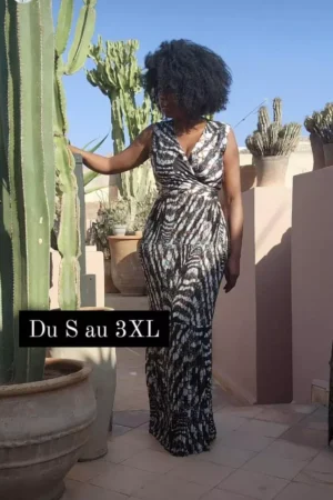 ROBE PLISSEE FLEUR NOIRE - Nanawax